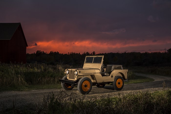 1945-49 Willys-Overland CJ-2A Jeep at sunset