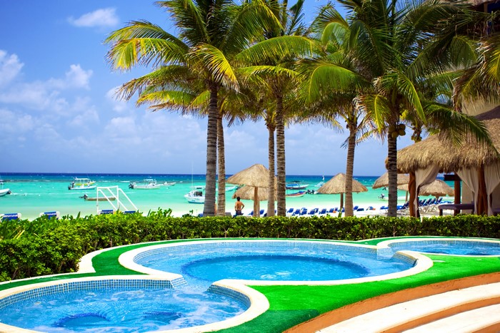 Tropical Resort with Pools and Beach