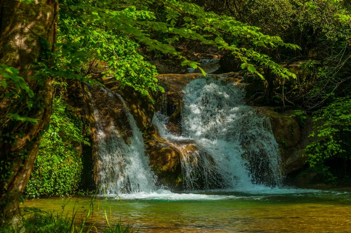 Waterfalls in Garrotxa Volcanic Zone, Spain