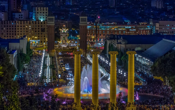 Magic Fountain of Montjuic, Barcelona at night