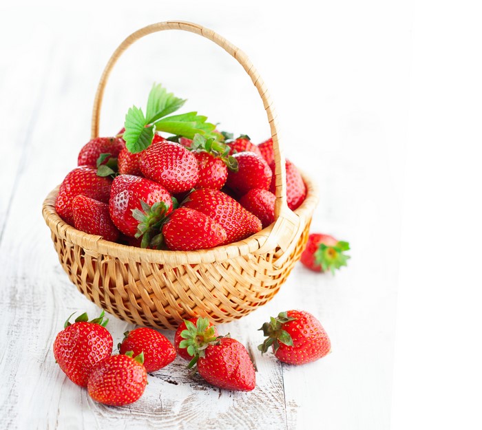 Strawberries in a Wicker Basket
