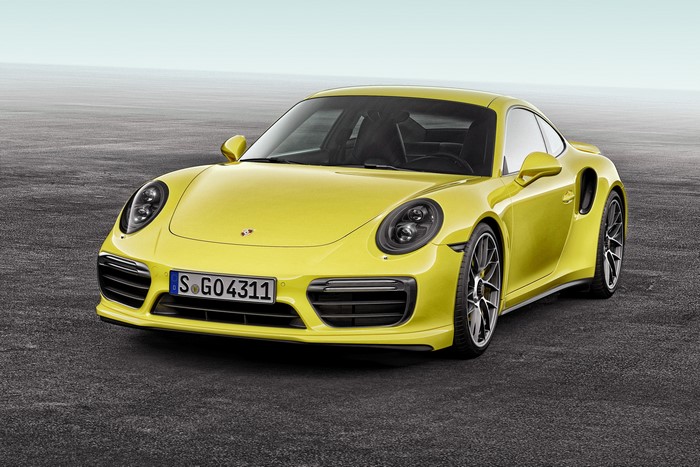 Yellow Porsche 911 Turbo S Coupe