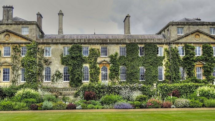 Bowood House, England, with overgrown ivy and gardens
