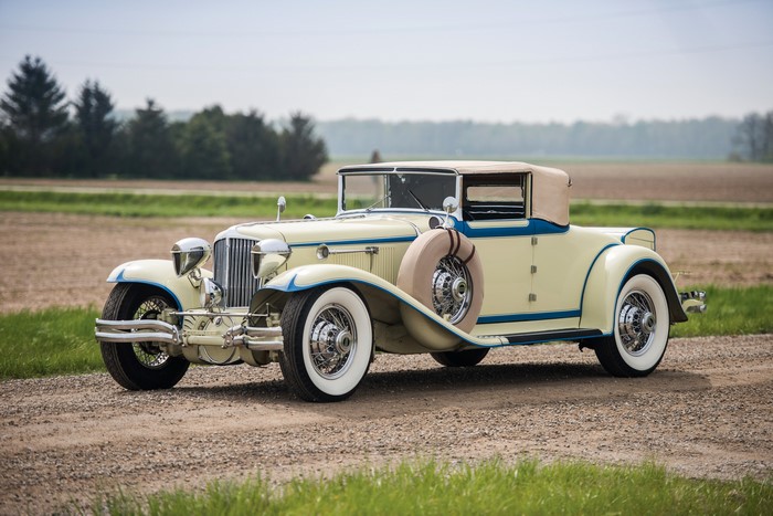 1930 Cord L-29 Convertible parked on a dirt road
