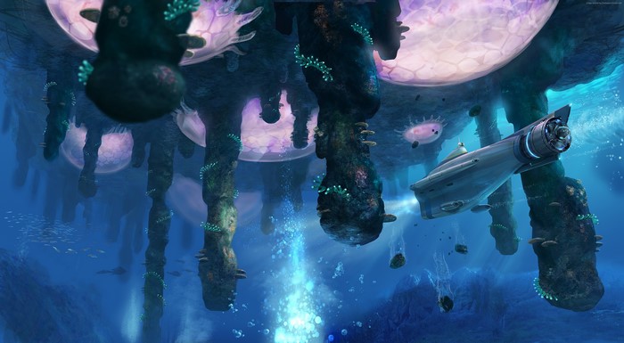 Subnautica 4K Underwater World with Submarine