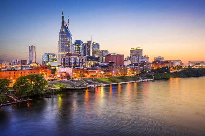 Nashville, Tennessee Skyline at Dusk