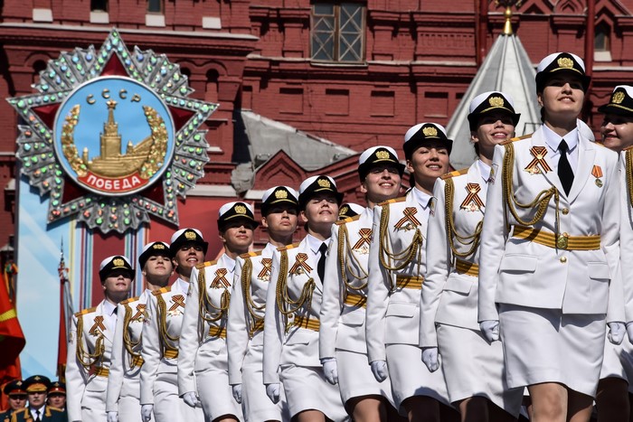 Women in Uniform at a Russian Military Parade