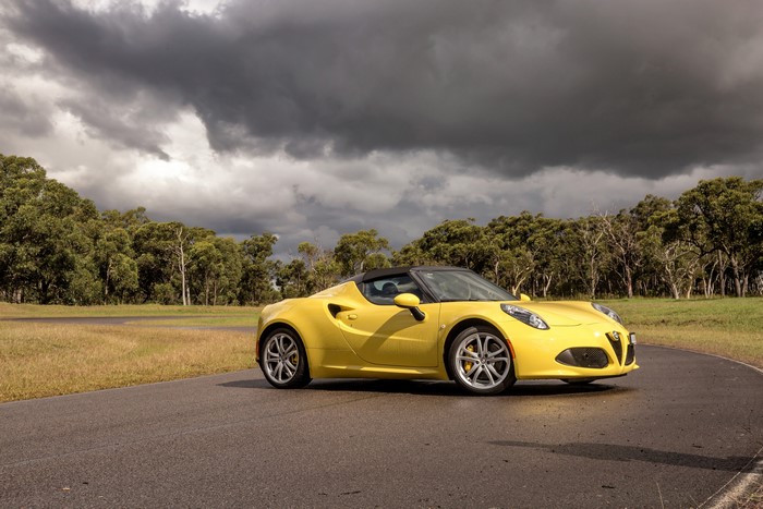 Yellow Alfa Romeo 4C Spider Cabriolet