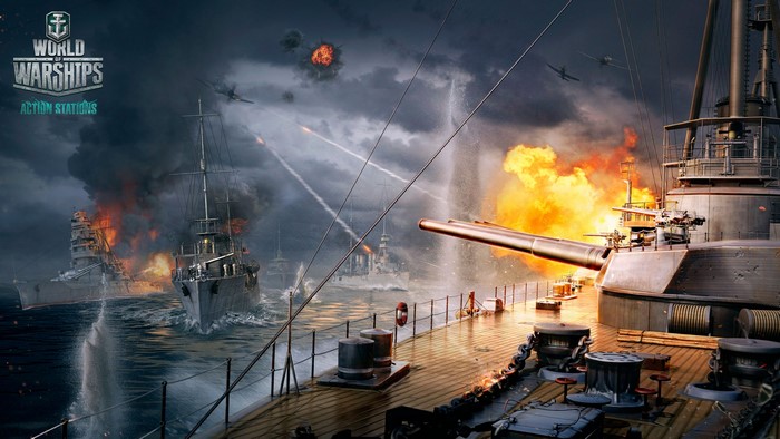 World of Warships Action Stations naval battle