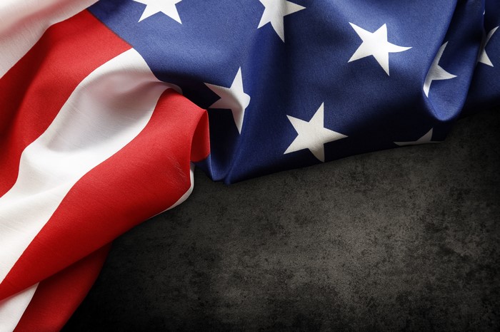Close-up of the American flag
