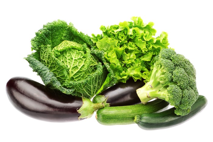 4K Vegetables: Cabbage, Broccoli, Eggplant, Zucchini, Lettuce