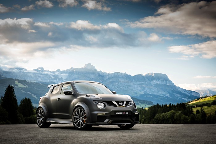 Nissan Juke-R 2.0 concept car in mountains