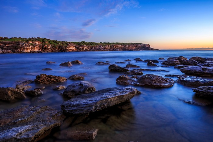 Rocky Coastline at Dusk in Sydney, Australia