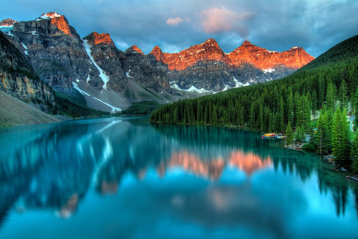 4K Moraine Lake Canada Mountains Scenery Lake Forests
