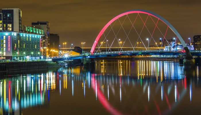 Glasgow River Bridge at Night