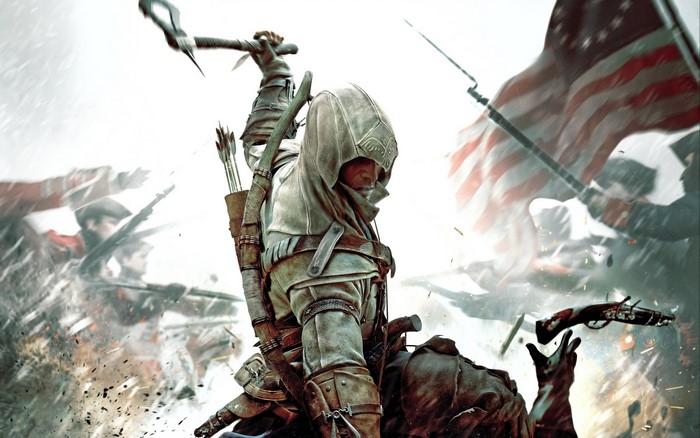 Connor Kenway from Assassin's Creed 3 in battle