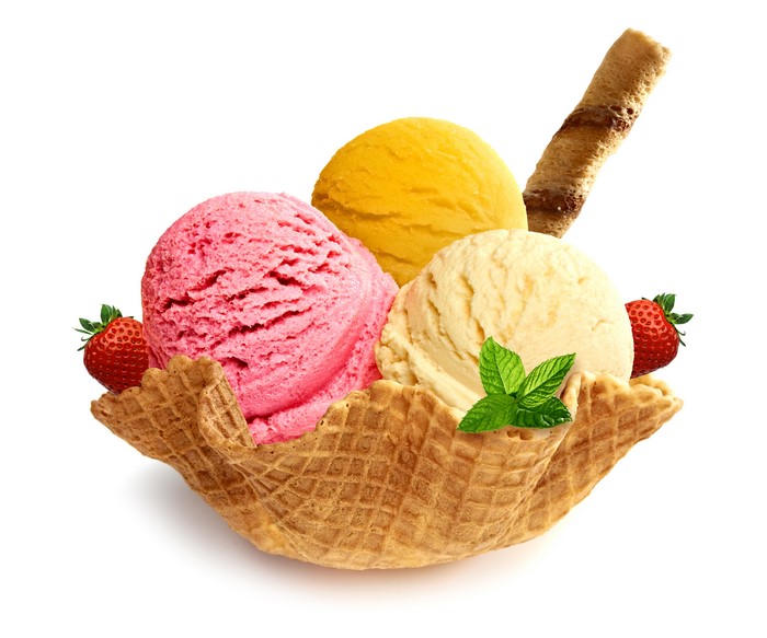 Colorful Ice Cream Scoops in Waffle Bowl 4K
