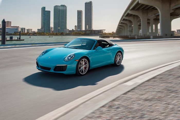 2017 Porsche 911 Carrera S Cabriolet driving on road