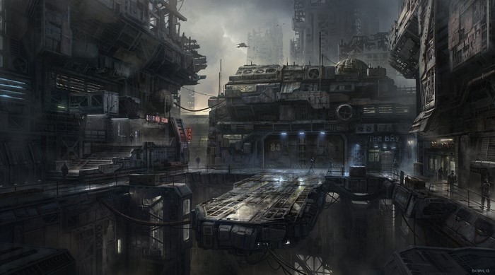 4K Star Citizen Cyberpunk Cityscape