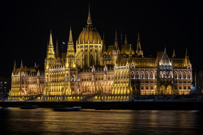Hungarian Parliament Building at Night
