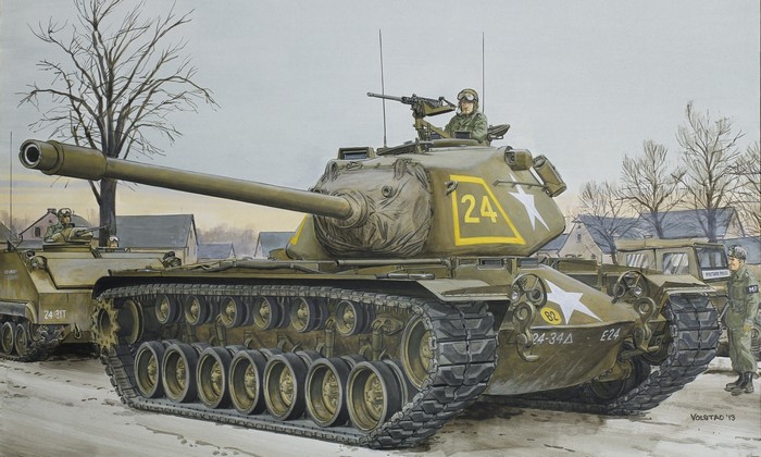 M103A1 Heavy Tanks in Winter Setting Painting