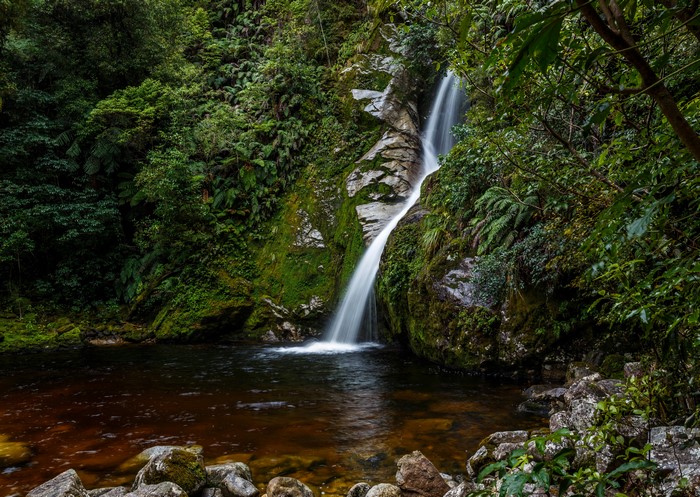 Waterfall in Hokitika, New Zealand
