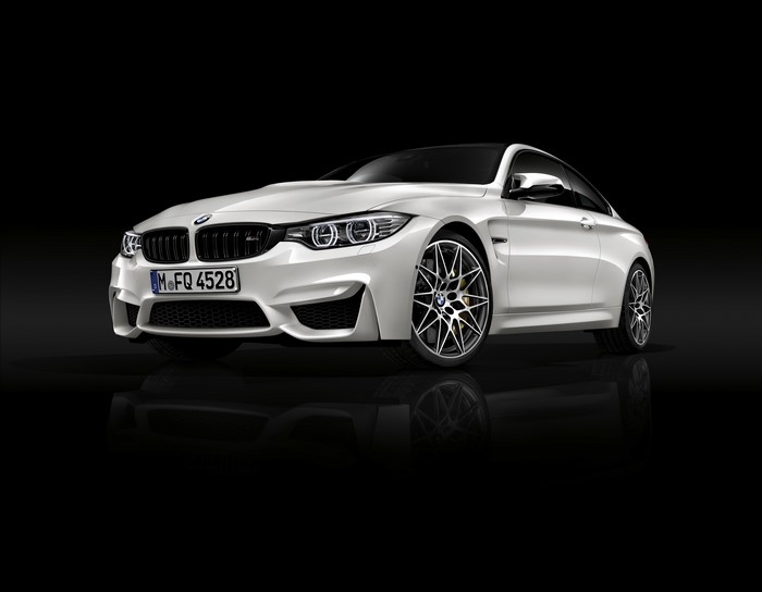 White BMW M4 F82 Coupe on Black Background