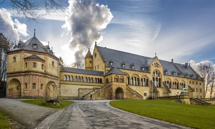 Kaiserpfalz Goslar Germany Castle with Clouds
