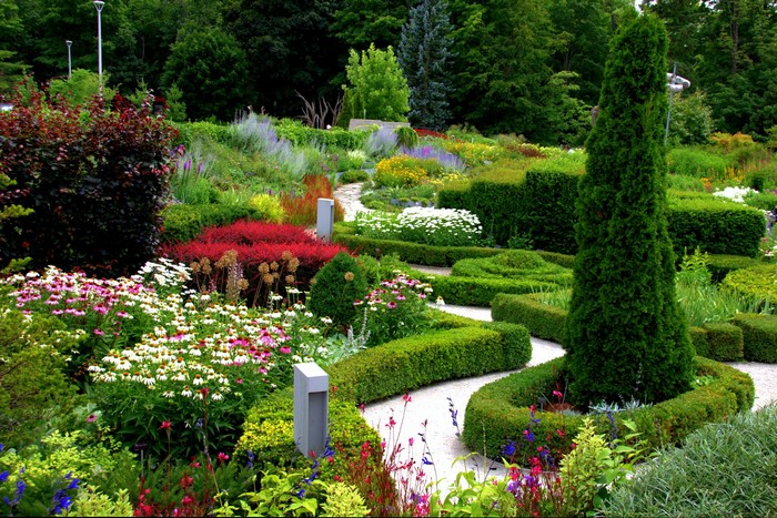 Botanical Garden with Flowers and Topiary
