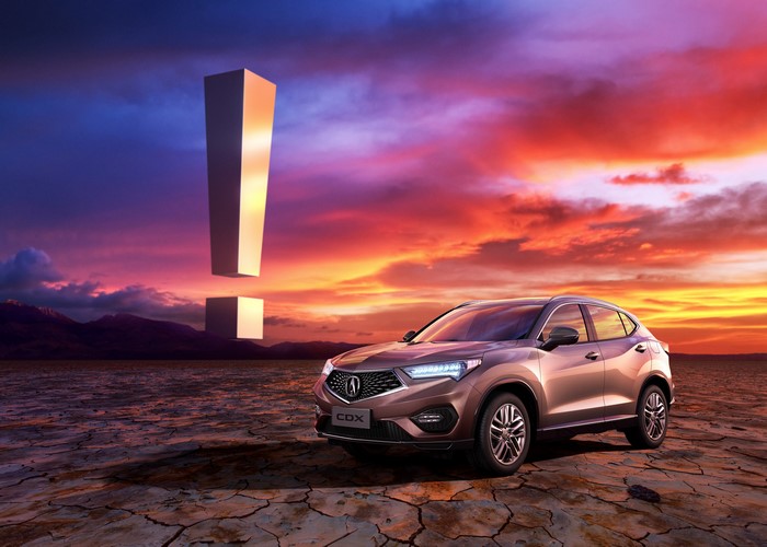 Acura CDX with Exclamation Mark at Sunset