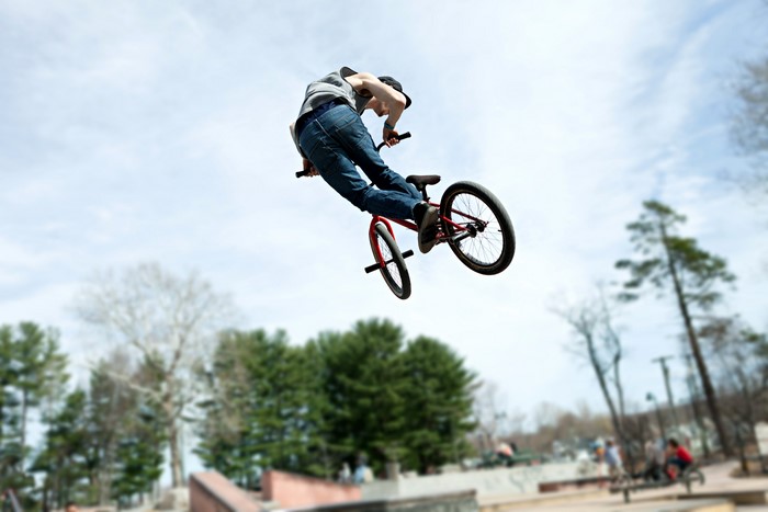 BMX rider performing a jump