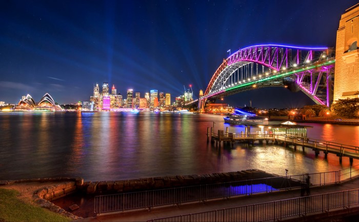 Sydney Harbour Bridge and Opera House at Night