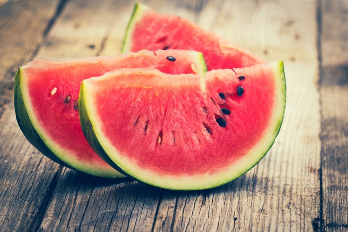 Slices of Watermelon on Wood
