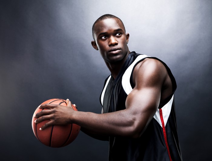 Man holding a basketball