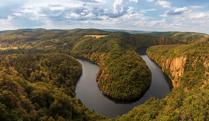 River Vltava bend in the Czech Republic