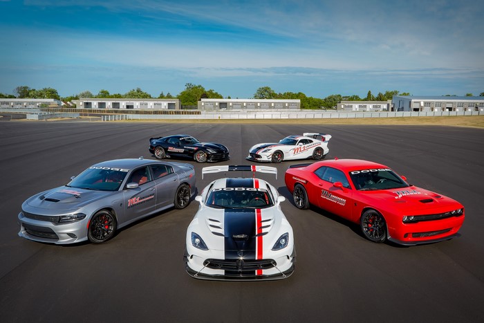 Dodge Cars on a Racetrack