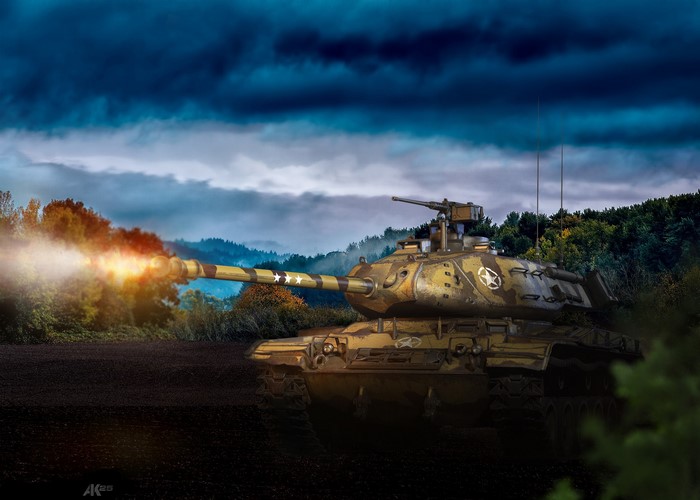 M41 Walker Bulldog tank firing in World of Tanks