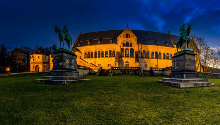 Kaiserworth Goslar Germany Night Sculptures