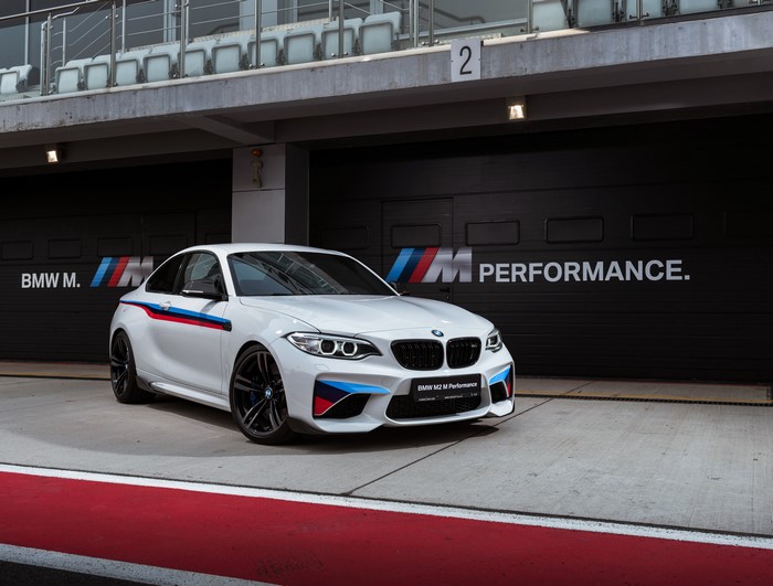 White BMW M2 F87 Coupe on Race Track