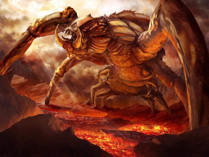 Monster in Lava Landscape