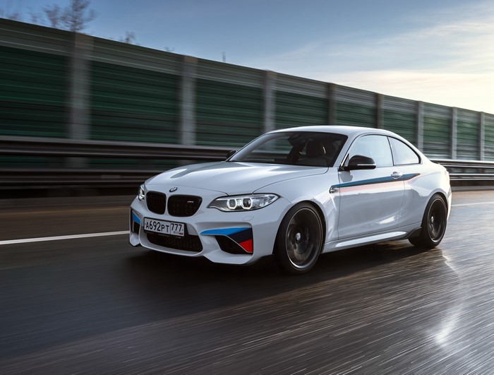 White BMW M2 F87 Coupe in Motion