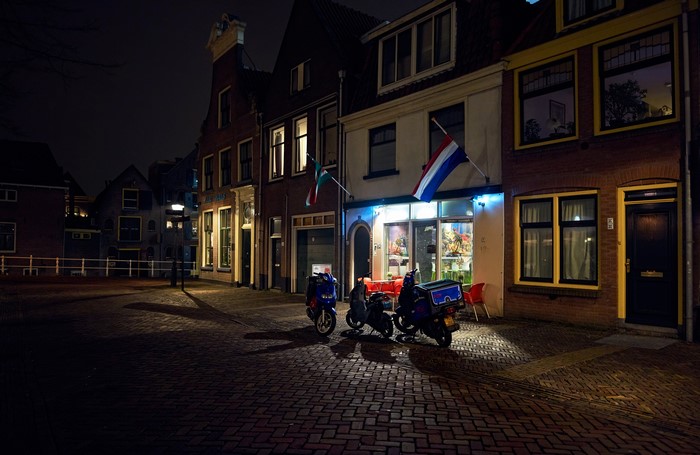 Alkmaar, Netherlands Street at Night