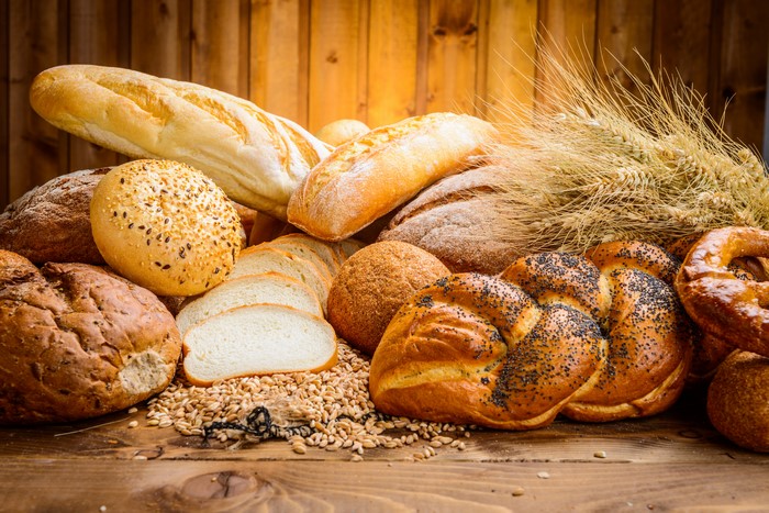 Assorted Fresh Bread and Wheat Ears