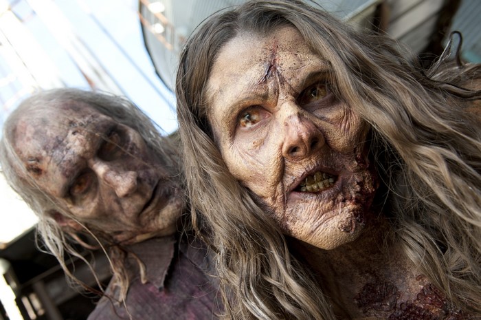 Two zombies from The Walking Dead TV