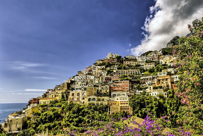 Positano, Italy houses on a steep hillside