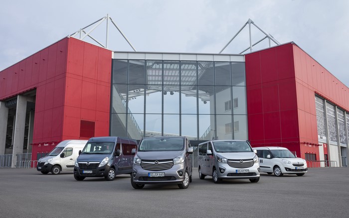 Opel Vans in front of Stadium