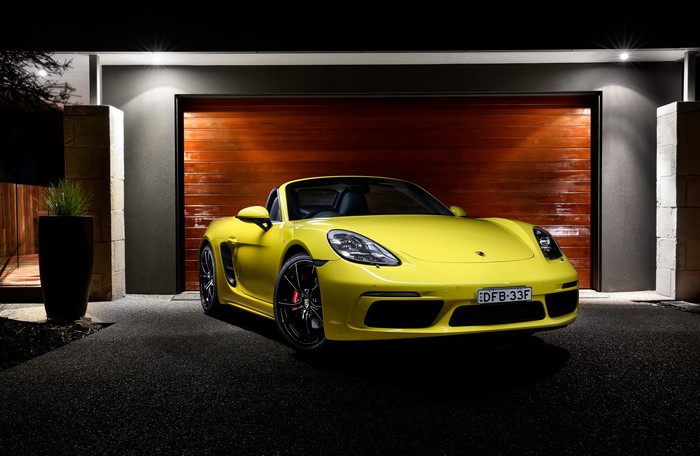 Yellow Porsche 718 Boxster
