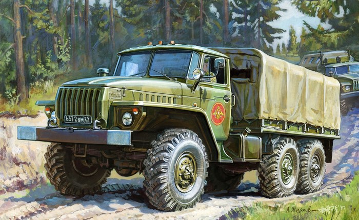 Ural military truck painting