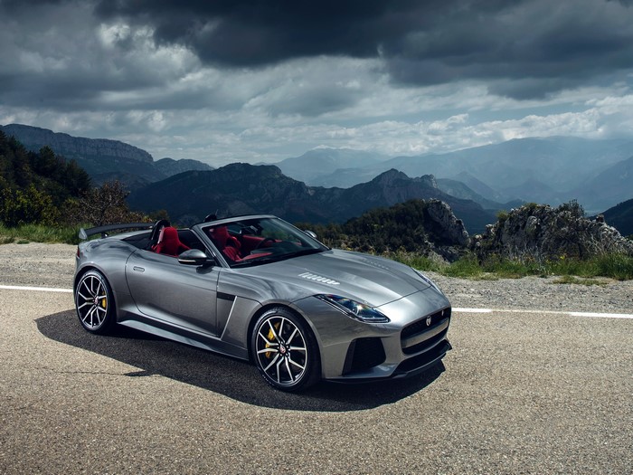 Jaguar F-Type SVR Convertible on a mountain road