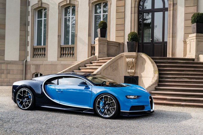Bugatti Chiron Light Blue Metallic Luxury Car